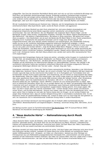 Dossier #5: Initiativen gegen rechtsextremen Einfluss auf ... - D-A-S-H