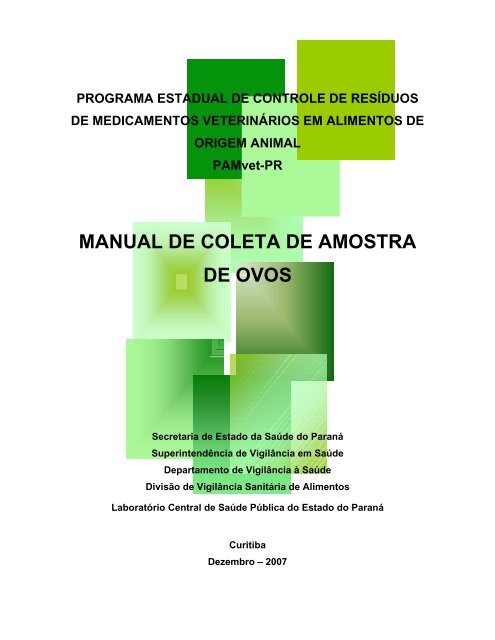Manual de Coleta de Amostra de Ovos - Secretaria da SaÃºde