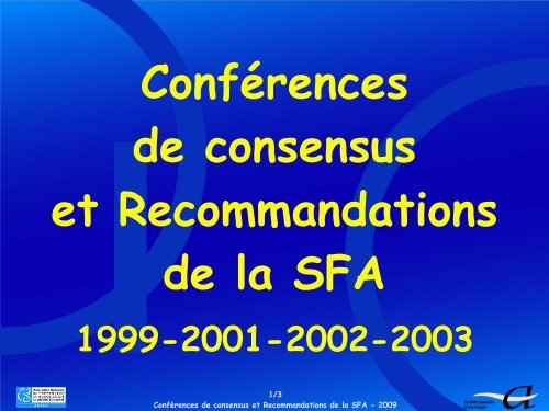 ConfÃ©rences de consensus et Recommandations de la SFA