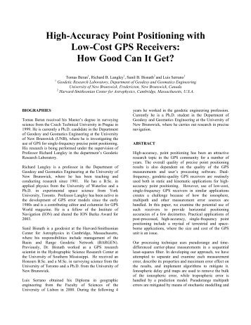 High-Accuracy Point Positioning with Low-Cost GPS Receivers ...