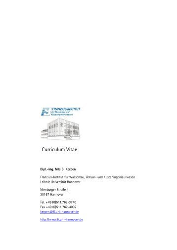 Lebenslauf im PDF-Format - Franzius-Institut für Wasserbau und ...