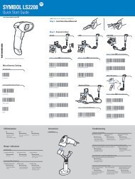 Symbol LS2208 Quick Start Guide - Barcode Scanners