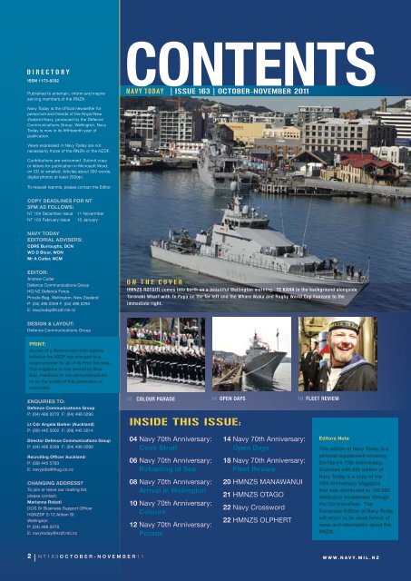 Navy Today October - November 2011, Issue 163 - Royal New ...