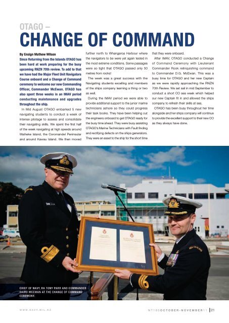 Navy Today October - November 2011, Issue 163 - Royal New ...