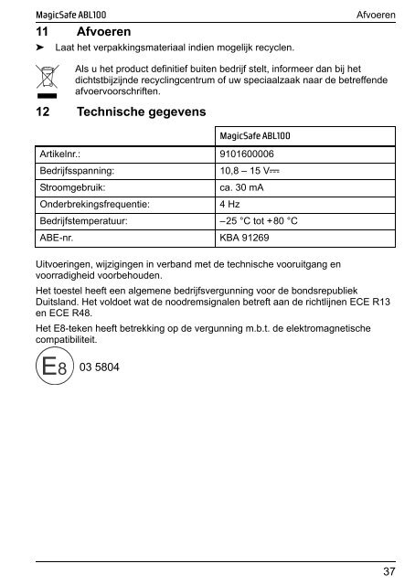 + + MagicSafe ABL100 - Waeco