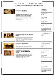 Guided Tours without Venue Hire: Price List - Museo Thyssen ...