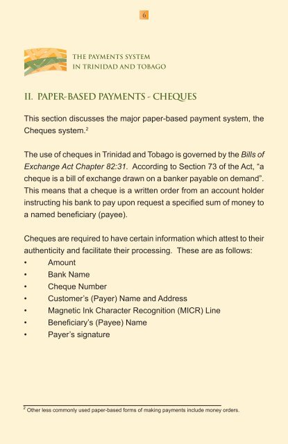 the payments system in trinidad and tobago - Central Bank of ...