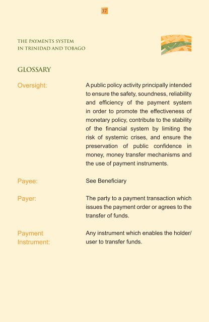 the payments system in trinidad and tobago - Central Bank of ...