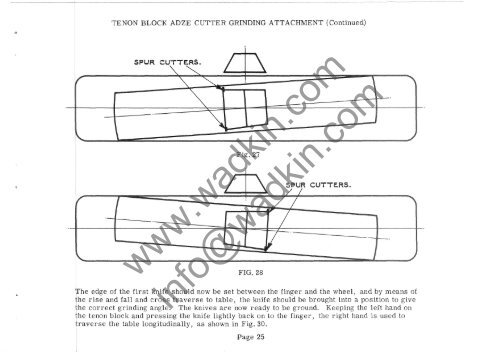 Wadkin ECA Tenoner Manual and Parts List