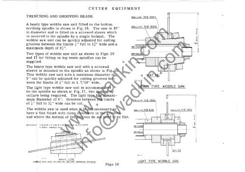 Wadkin ECA Tenoner Manual and Parts List