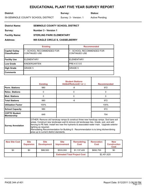 Back-up not in agenda book - Seminole County Schools