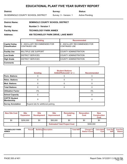 Back-up not in agenda book - Seminole County Schools