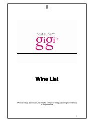 Wine List Wine List - The G Hotel