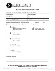 EARLY ALERT STUDENT REFERRAL FORM - Northland ...