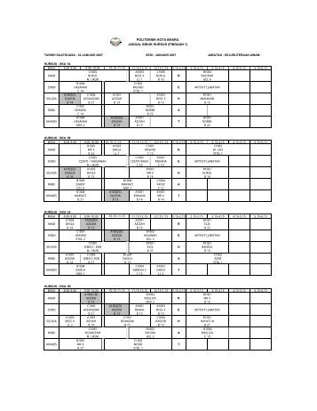 Jadual Waktu - Politeknik Kota Bharu