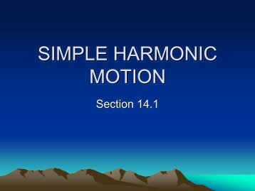 SIMPLE HARMONIC MOTION - Arapahoe High School