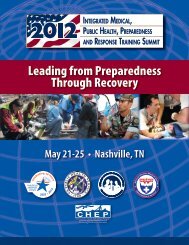 Leading from Preparedness Through Recovery - The 2012 ...