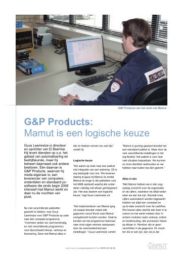 Reference Case GP Products - Mamut