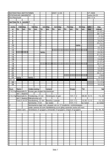 Sida 1 - Matematiska institutionen - Stockholms universitet