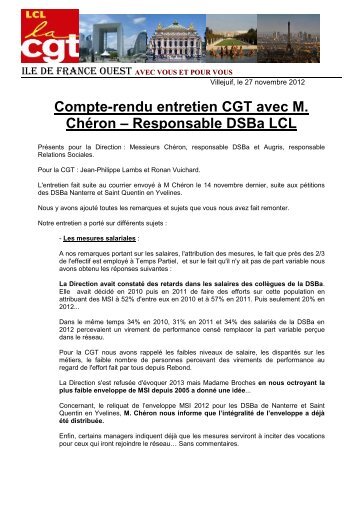 declaration cgt au comite central d'entreprise du 12 mars 2009