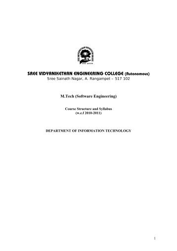 M.Tech (SVEC-AUTONOMOUS) Syllabus - Vidyanikethan