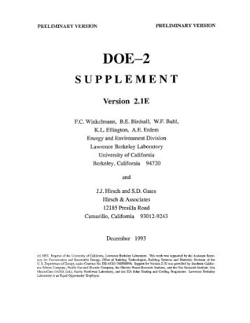 DOE-2 Supplement Version 2.1E - DOE2.com