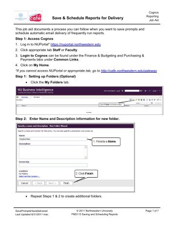 How to Save and Schedule Reports - Northwestern University