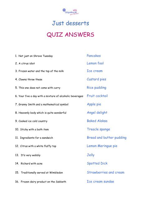 Answers to the Ice Cream Logo Quiz