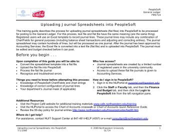 Uploading Journal Spreadsheets - Project Café - Northwestern ...