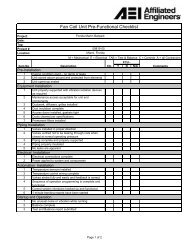 Fan Coil Unit Pre-Functional Checklist