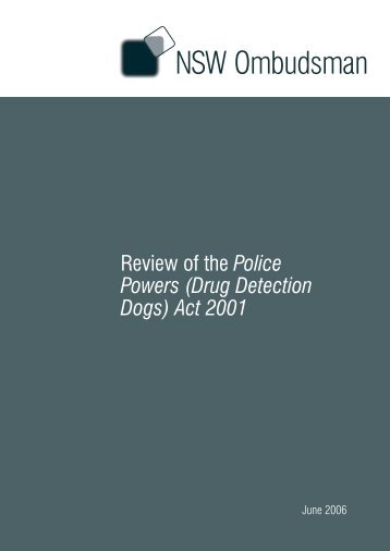 Drug Detection Dogs - NSW Ombudsman - NSW Government