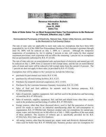 09-014 - Louisiana Department of Revenue