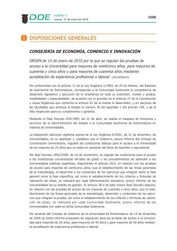 DOE 2010 - NÂº 013.qxd - Diario Oficial de Extremadura