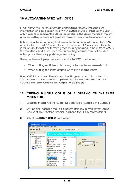 CONTOUR CUTTING WITH OPOS for the SC - Summa Online