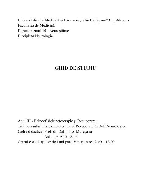 GHID DE STUDIU - UMF