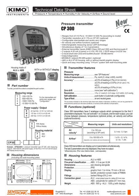 KIMO Pressure transmitter CP 300