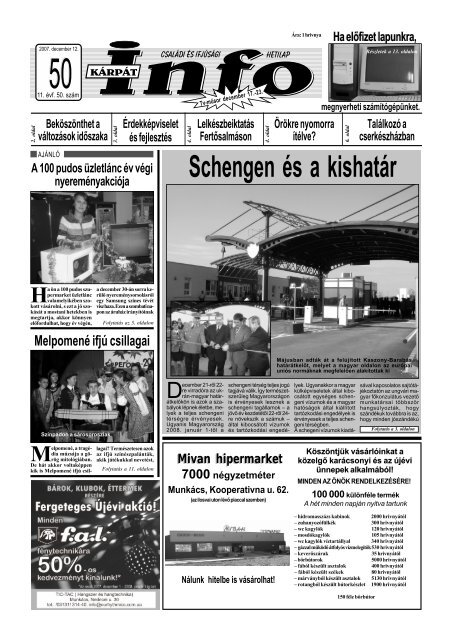 Schengen Ã©s a kishatÃ¡r - KÃ¡rpÃ¡tinfo.net