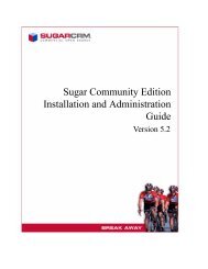 Sugar Community Edition Installation and ... - SugarForge