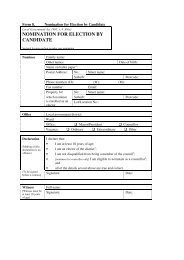 Elections Form 8. Nomination for Election by Candidate