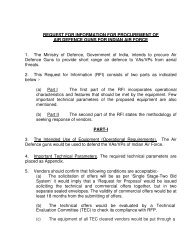 REQUEST FOR INFORMATION FOR PROCUREMENT OF AIR ...