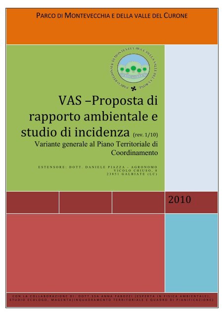 rapporto ambientale VAS PTC - Parco di Montevecchia e della Valle ...