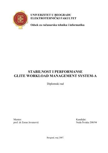 stabilnost i performanse glite workload management system-a - Home