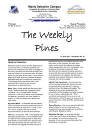 The Weekly Pines - Manly Selective Campus