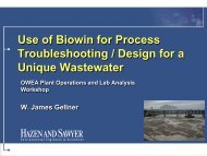 Use of Biowin for Process Troubleshooting / Design for a Unique ...