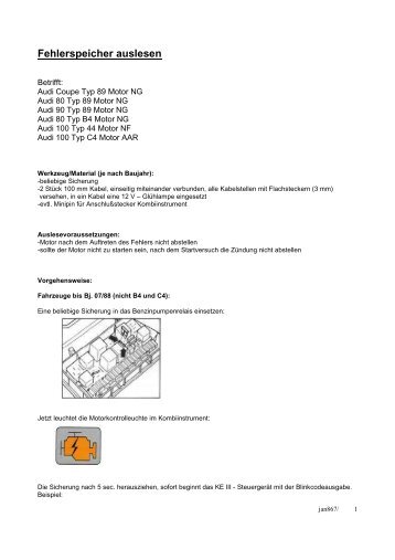 Fehlerspeicher auslesen - audidrivers â¢ 'DAS'