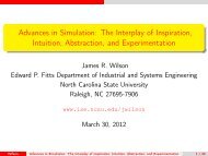 Advances in Simulation: The Interplay of Inspiration, Intuition ...