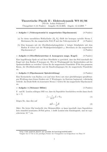 Theoretische Physik II - Elektrodynamik WS 05/06