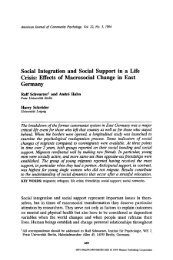 Social integration and social support in a life cr... - ResearchGate