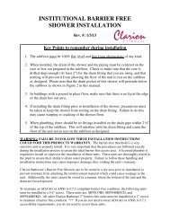 Installation Instructions - Clarion Bathware