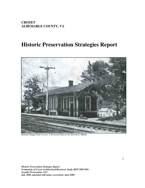 Crozet Historic Preservation Strategies Report - Albemarle County
